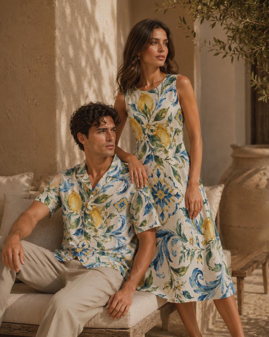 Men’s Lemon Cotton Poplin Shirt | Amalfi Resort Button-Up