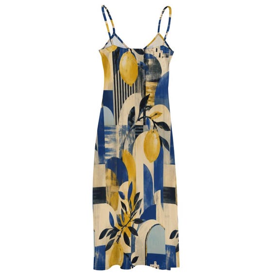 Lemon and arch print ankle maxi dress – image 10
