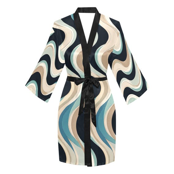 Retro Wave satin bridesmaid robe – image 9