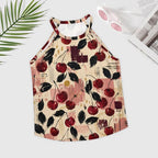 Cherry Print Tank Top flat lay