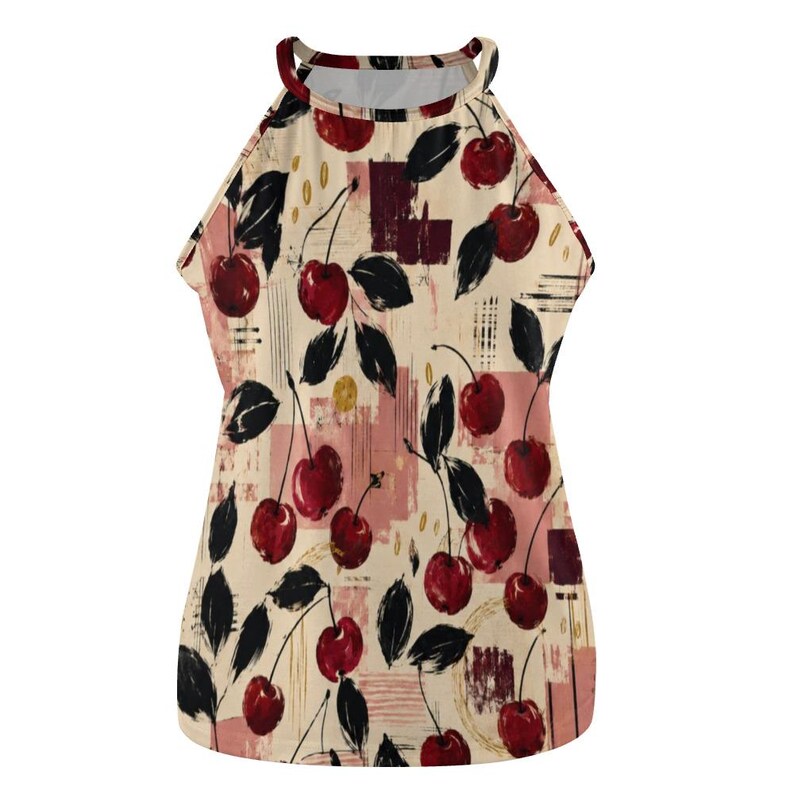 Cherry Print Tank Top product back