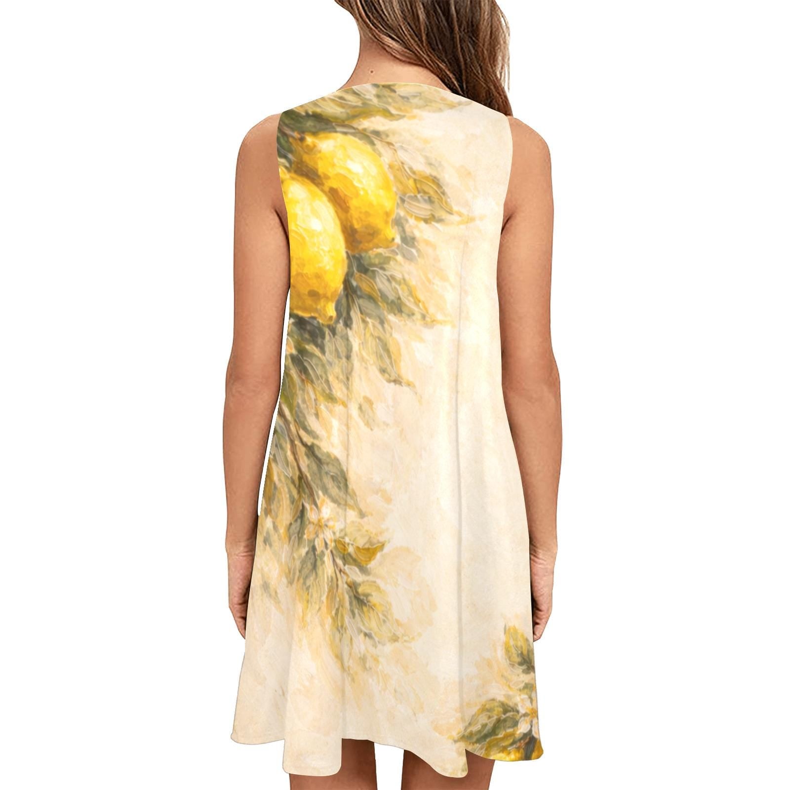 Watercolor Lemon A-Line Mini Dress with Pockets - image 10
