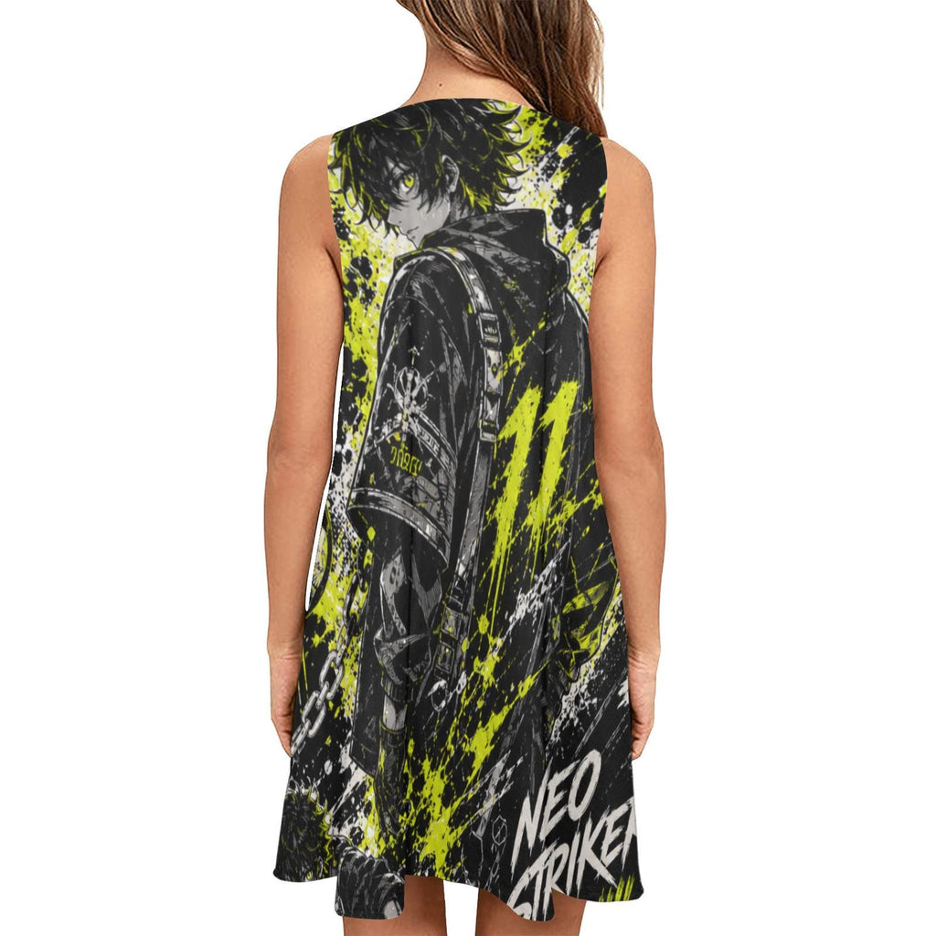 Manga Character Graphic A-Line Mini Dress with Pockets - image 10