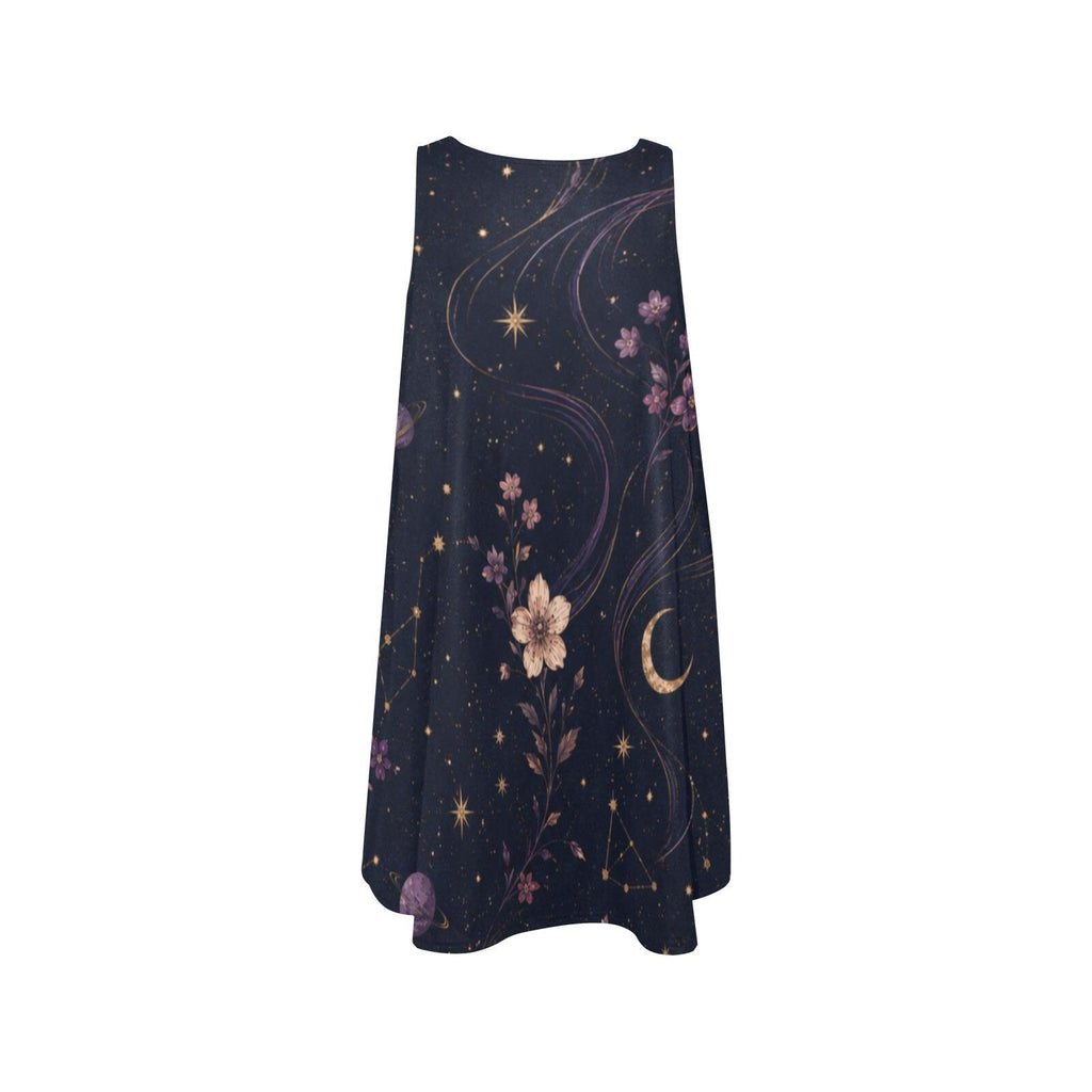 Celestial Floral A-Line Mini Dress with Pockets - image 2