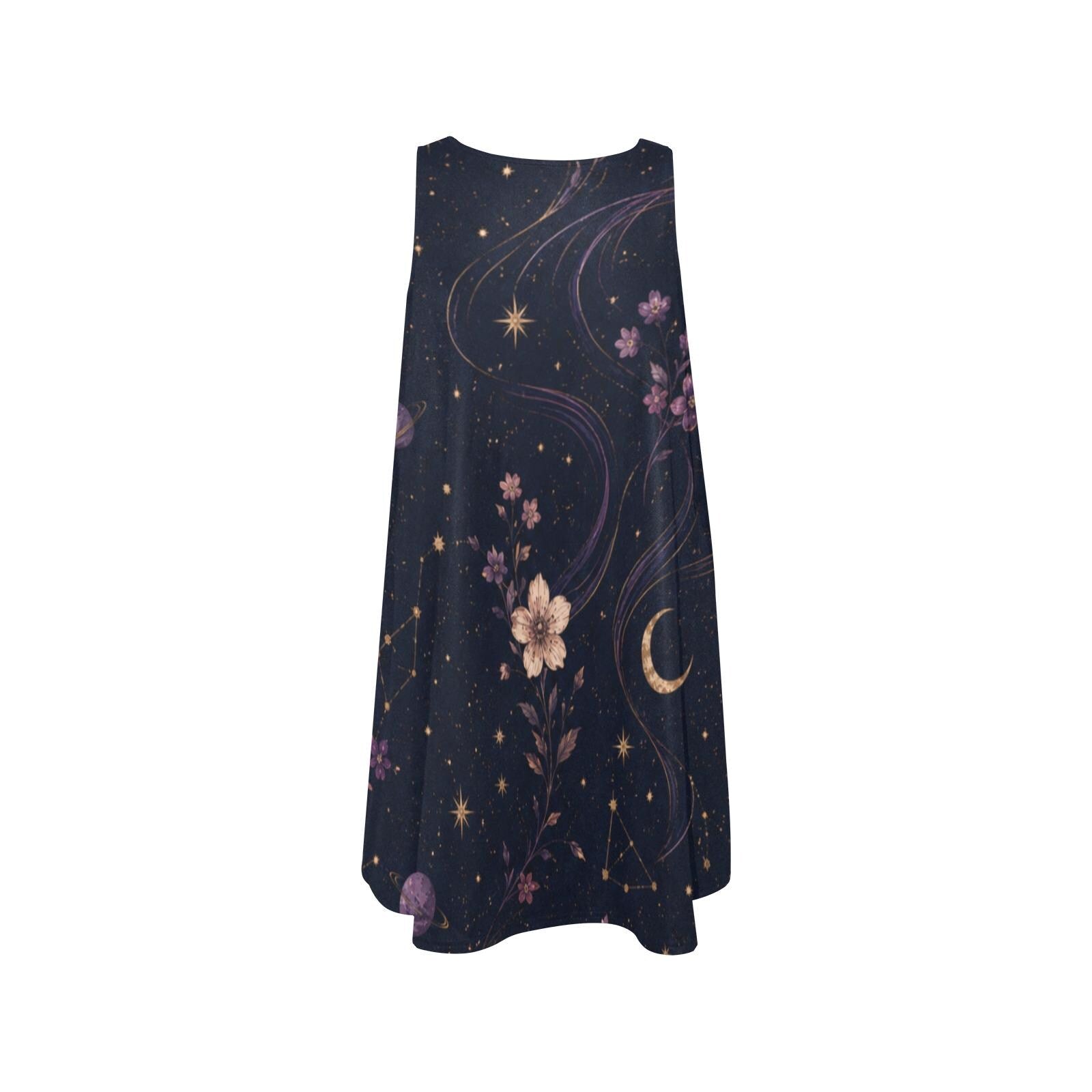 Celestial Floral A-Line Mini Dress with Pockets - image 2