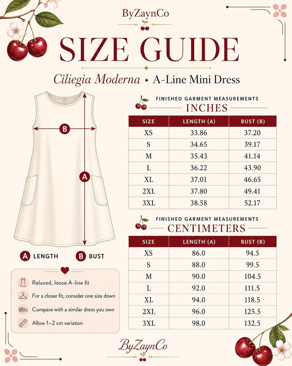 Cherry Print Dress with Pockets, Sleeveless A-Line Mini - image 9