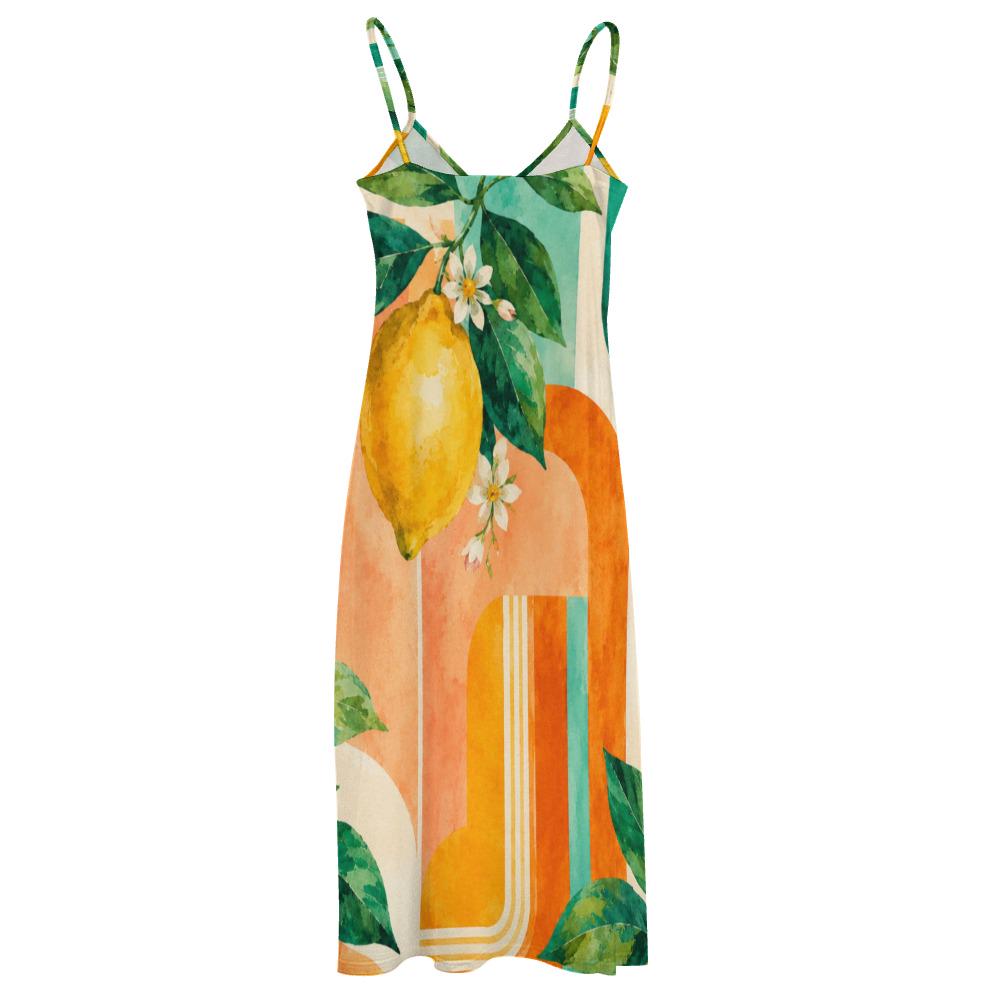 Amalfi Lemon Print Maxi Dress, Mediterranean Italian Summer Resort Wear - image 9