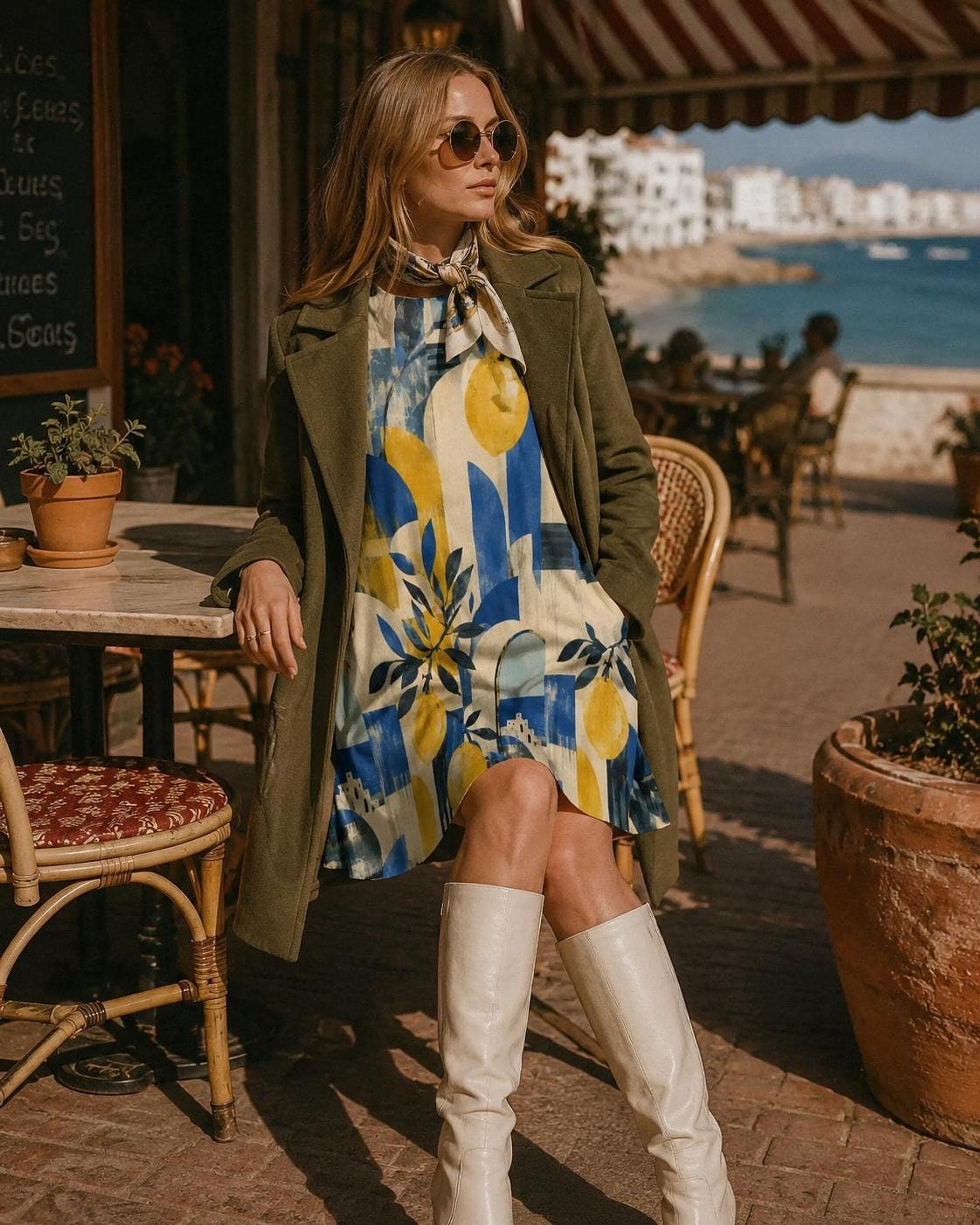 Lemon Print Dress, Amalfi A-Line Mini with Pockets - image 4