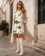 Olive Fish Print A-Line Mini Dress with Pockets for Beach Vacation - image 6