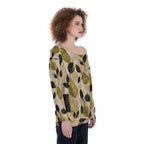 ByZaynCo Olive Green Botanical off shoulder sweatshirt - photo 12
