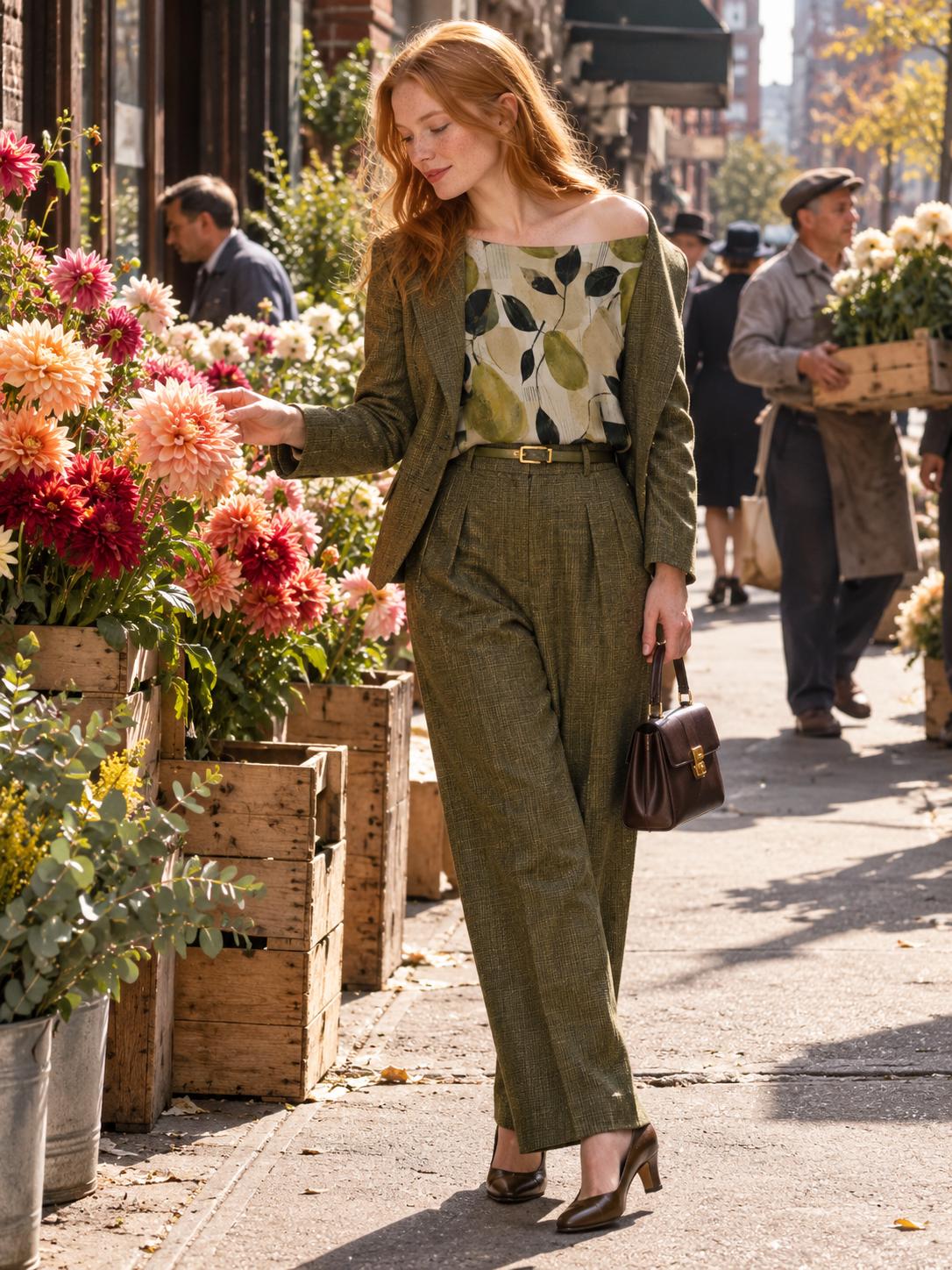 ByZaynCo Olive Green Botanical off shoulder sweatshirt - photo 2