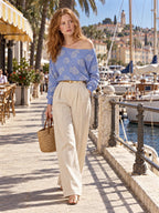 ByZaynCo Light Blue Floral off shoulder sweatshirt - photo 3