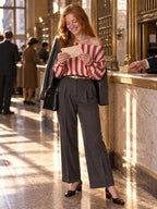 ByZaynCo Red White Stripe off shoulder sweatshirt - photo 4