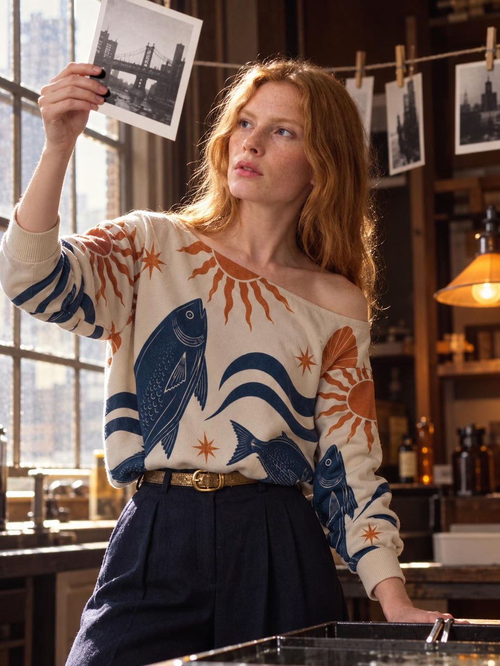 ByZaynCo Ocean Art off shoulder sweatshirt - photo 7
