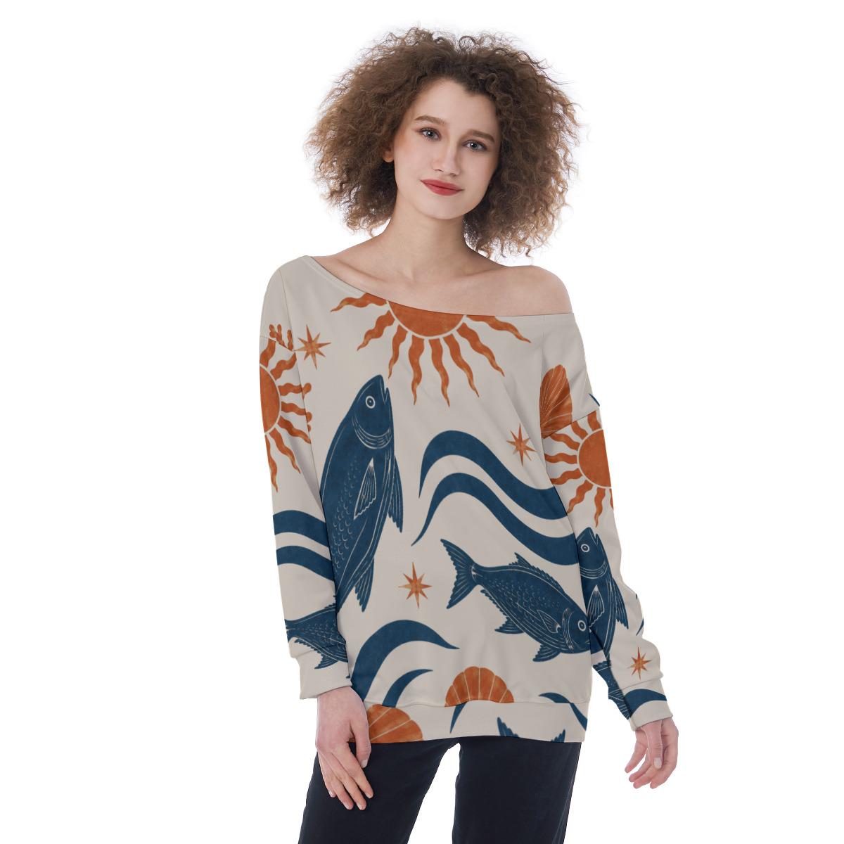 ByZaynCo Ocean Art off shoulder sweatshirt - photo 10