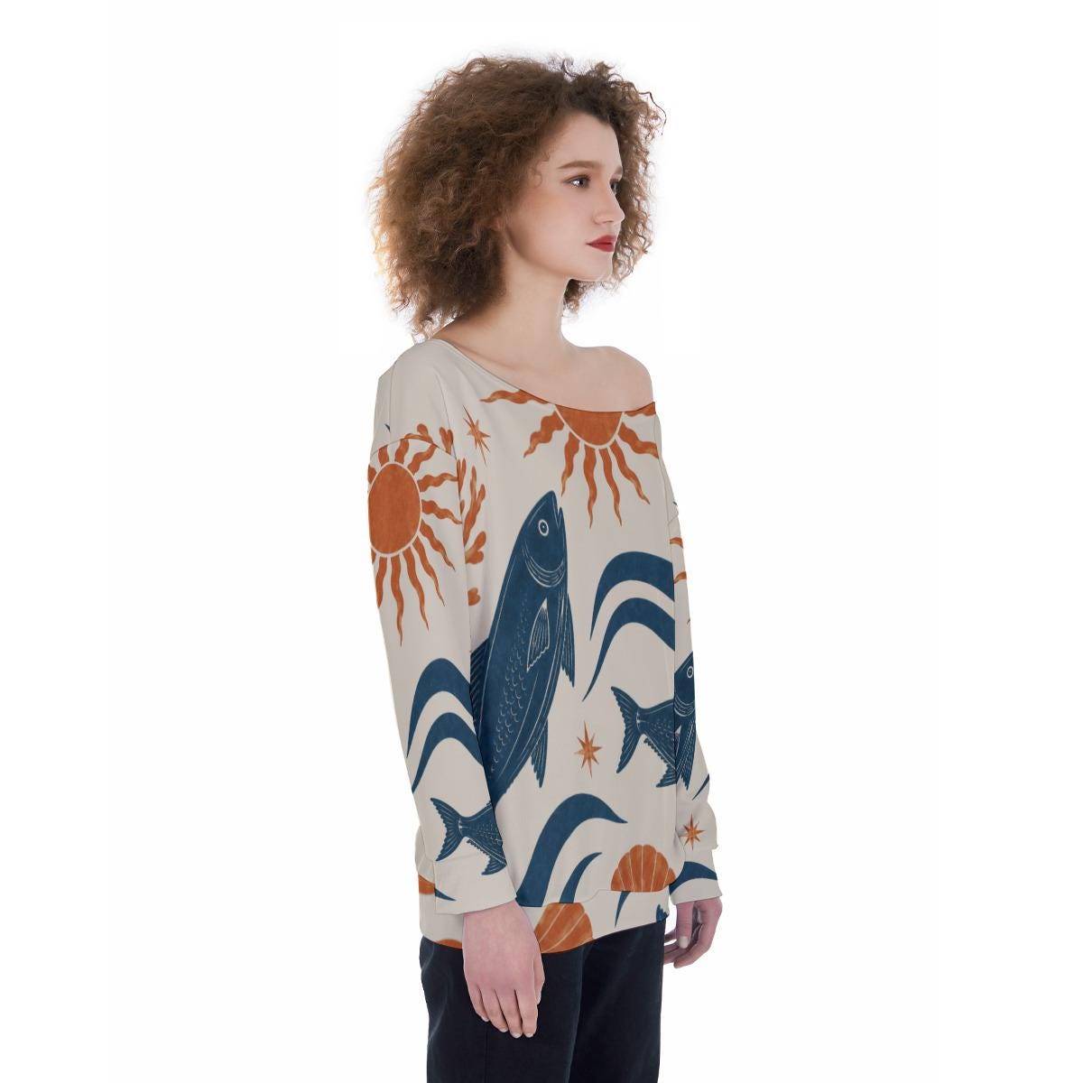 ByZaynCo Ocean Art off shoulder sweatshirt - photo 11
