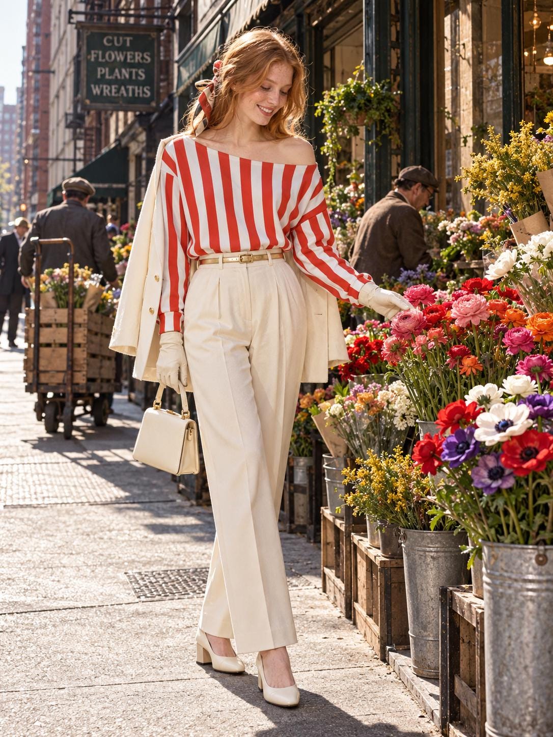 ByZaynCo Red White Stripe off shoulder sweatshirt - photo 3
