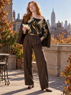 ByZaynCo black and gold marble women's off-shoulder sweatshirt - editorial photo 8