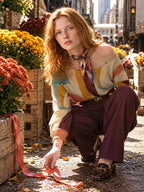 ByZaynCo Earth Tone Abstract off shoulder sweatshirt - photo 7