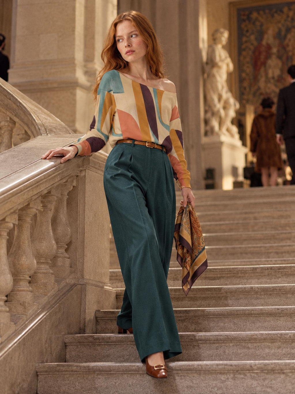 ByZaynCo Earth Tone Abstract off shoulder sweatshirt - photo 11