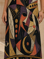 Stained Glass Halloween Slip Maxi Dress | Dark Art Strappy Dress