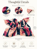 Navy Rust Abstract Bow Scrunchie - detail view