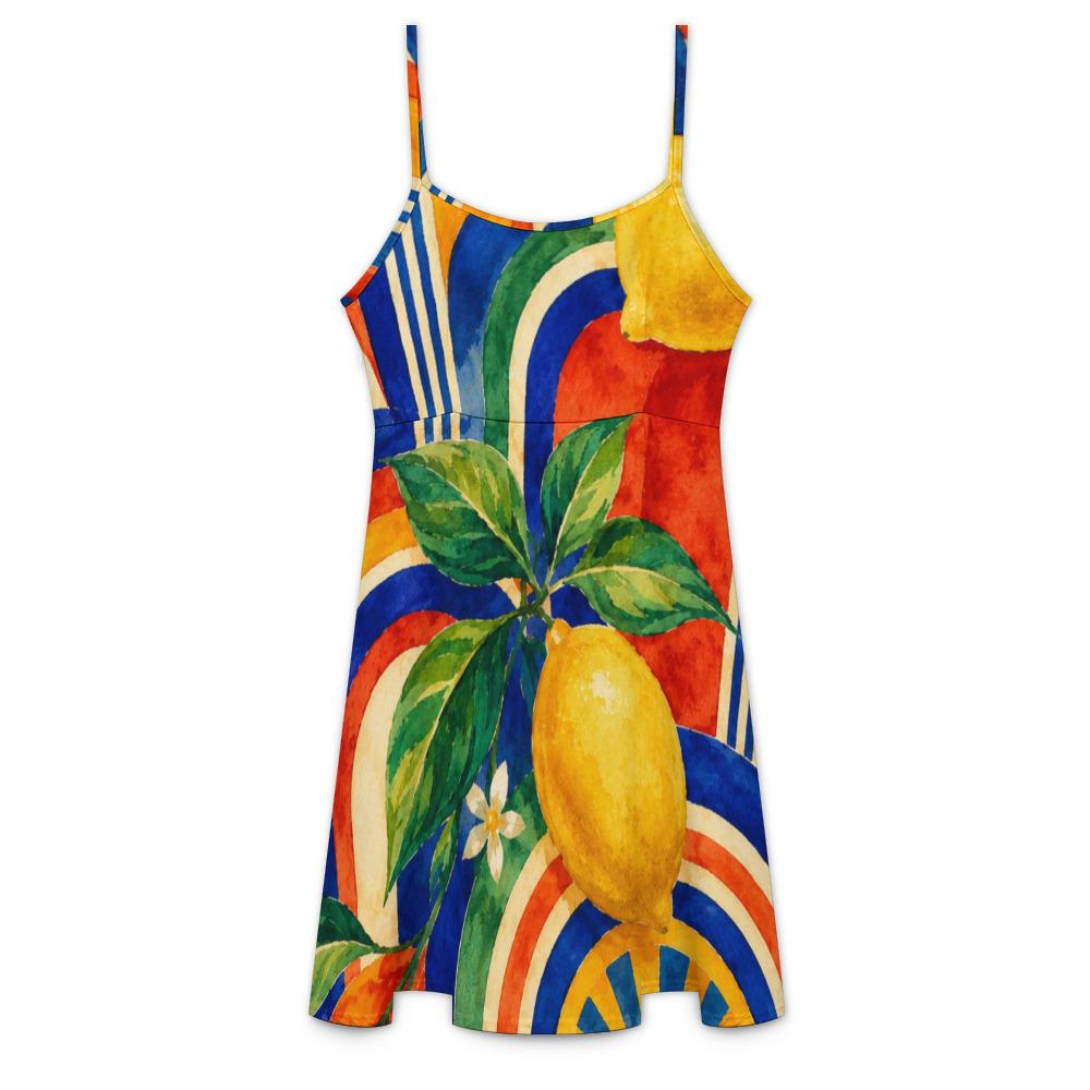 Amalfi lemon midi dress front