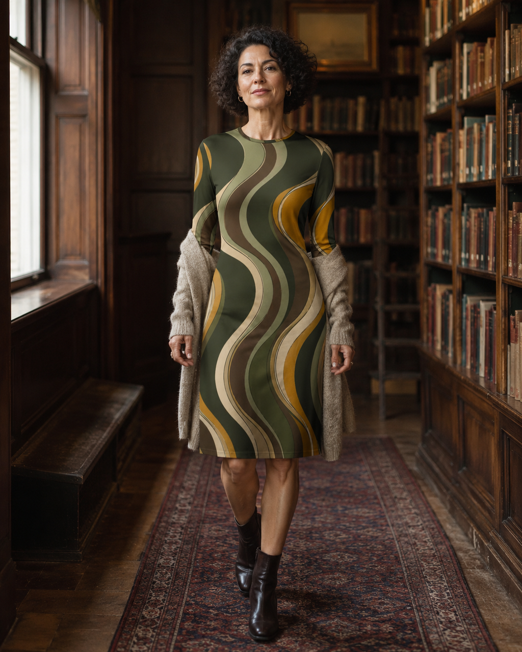 70s retro wave dress library editorial
