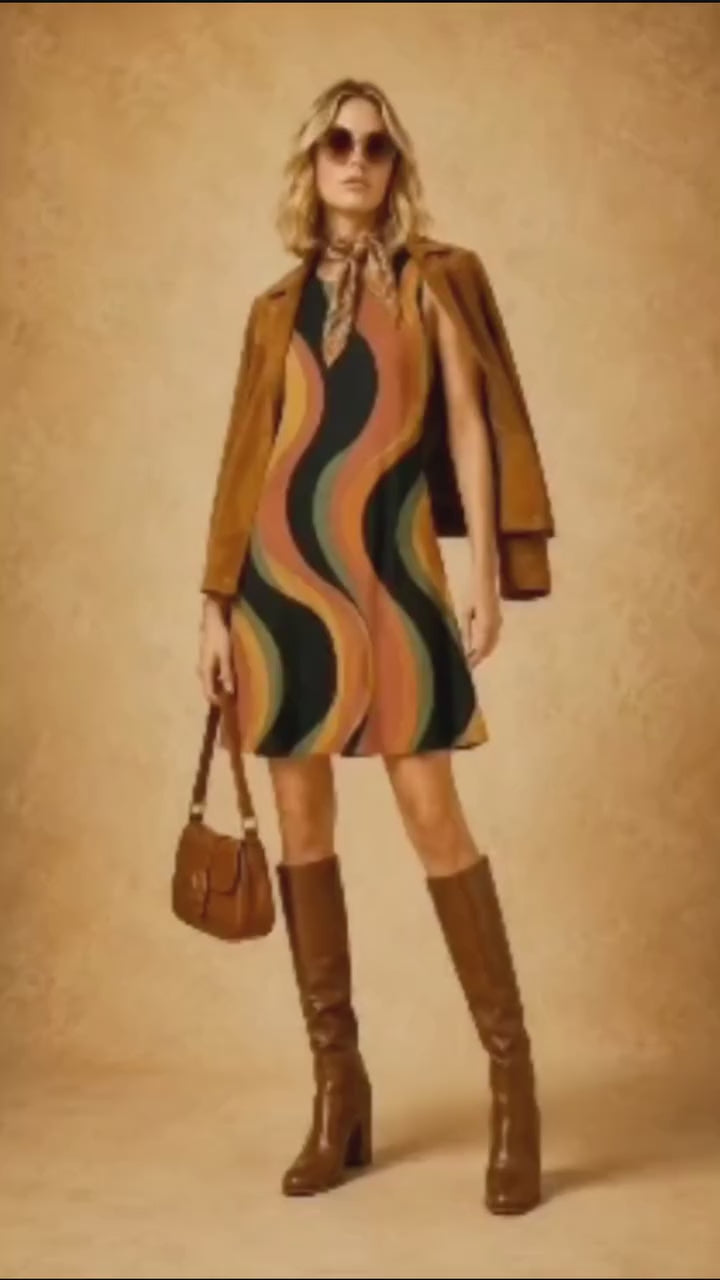 Retro Wave A-Line Mini Dress