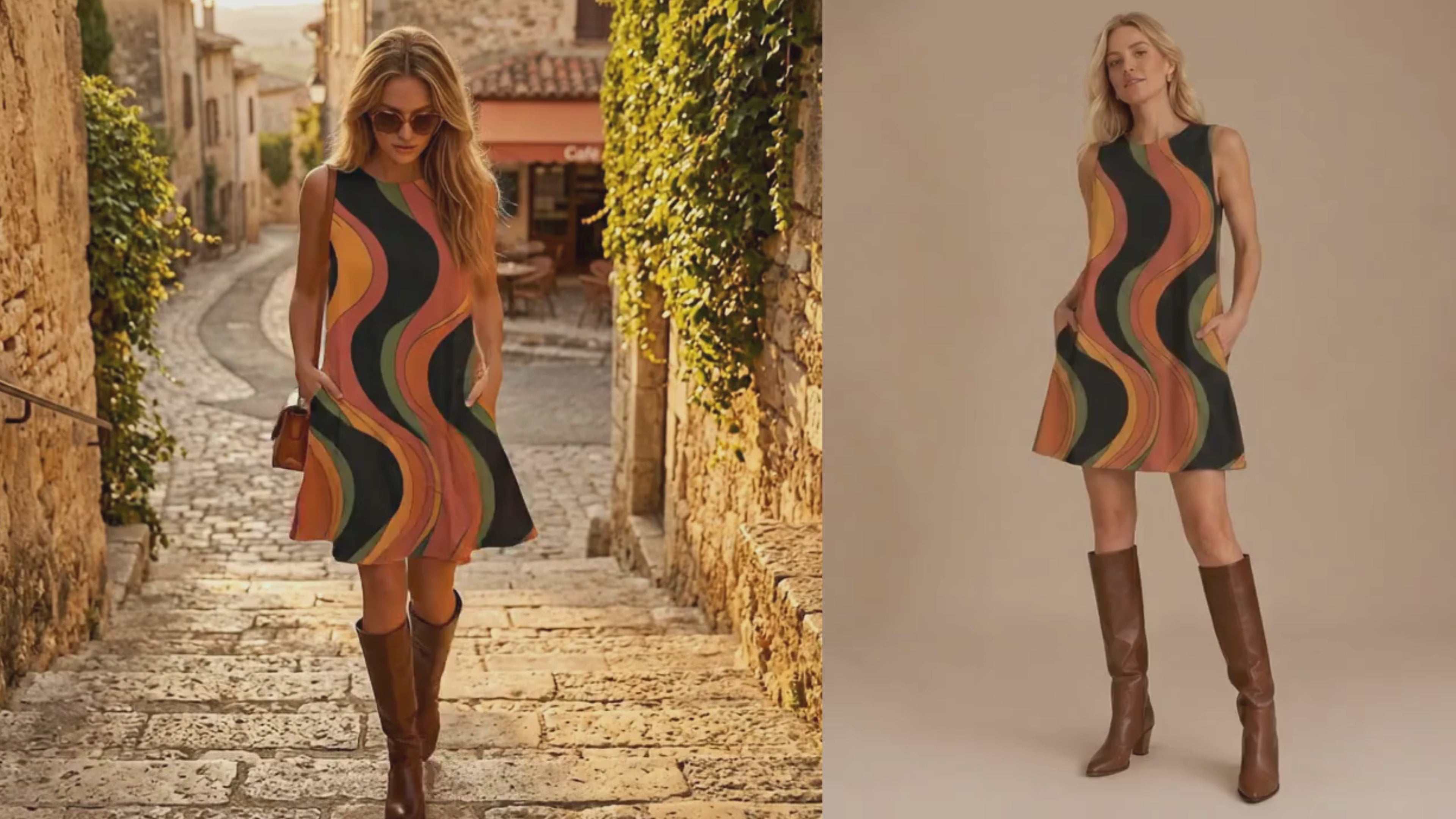 Retro Wave A-Line Mini Dress