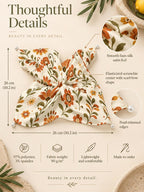 Retro Folk Floral Bow Scrunchie - hero view