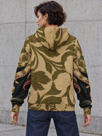 Surreal octopus vintage art unisex cotton pullover hoodie — view 3